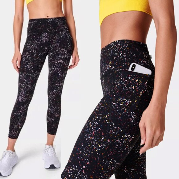 Sweaty Betty Power Pocket Workout 7/8 Leggings Women's 8-10 M Confetti Black - Picture 1 of 16
